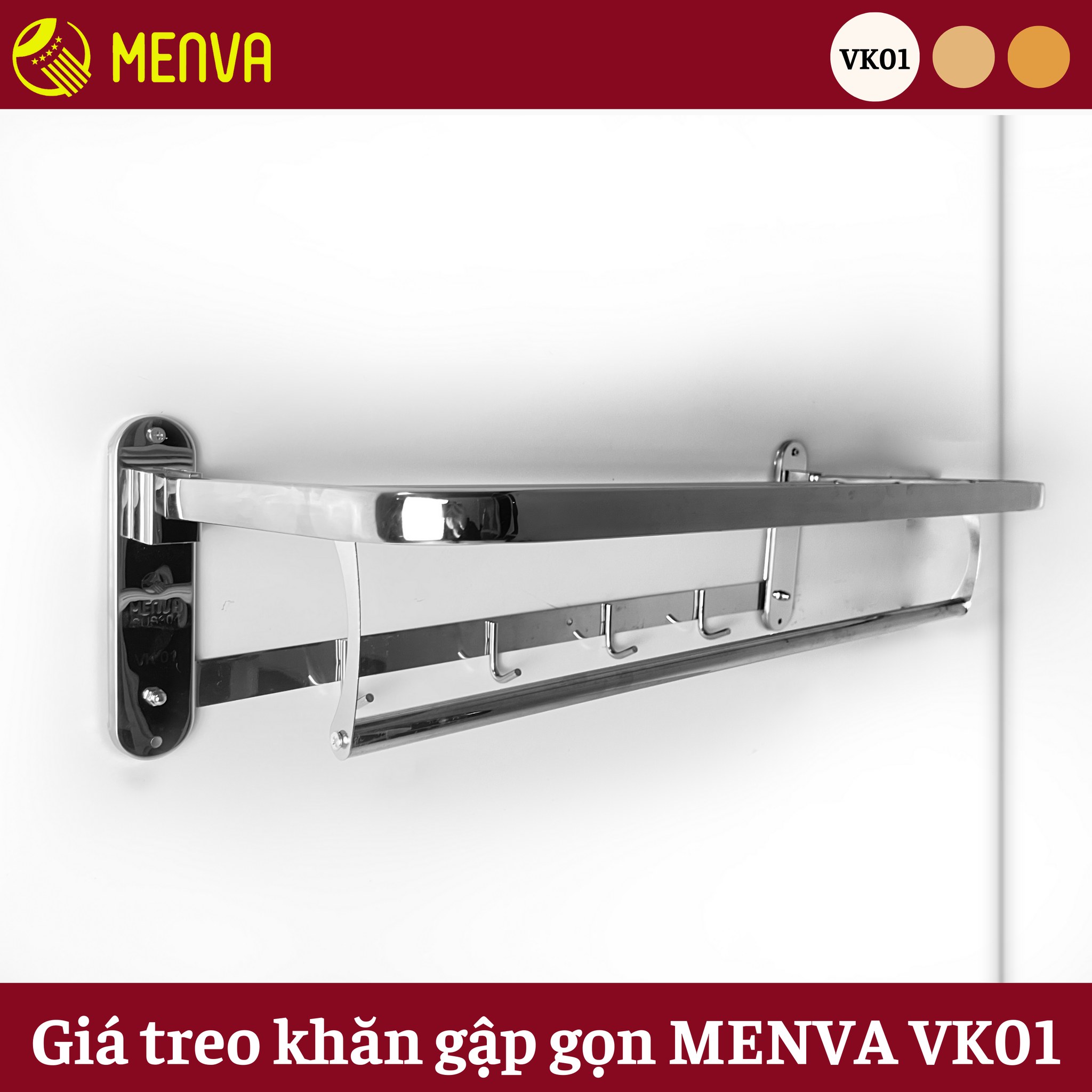 Giá treo khăn gập gọn Menva VK01