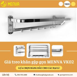 Alternative view of Giá treo khăn gập gọn Menva VK02