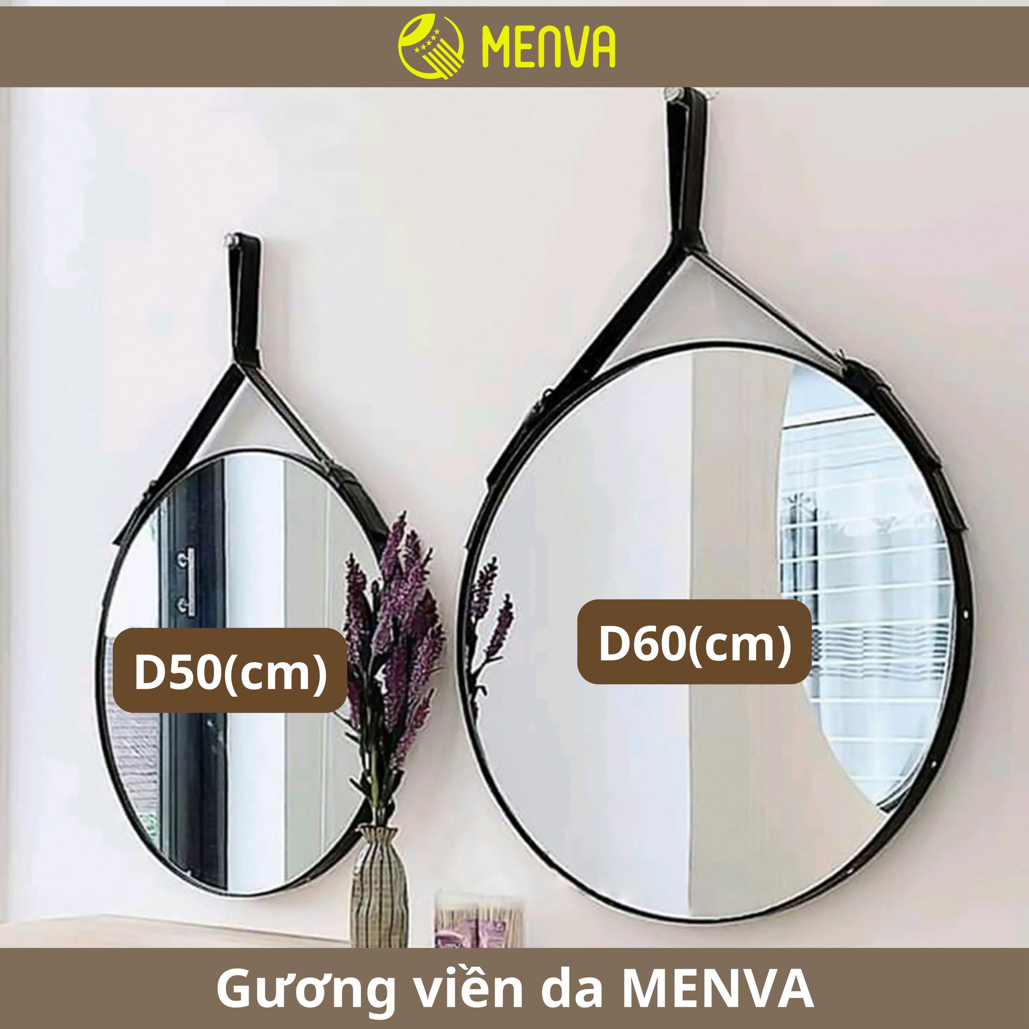 Gương viền da Menva