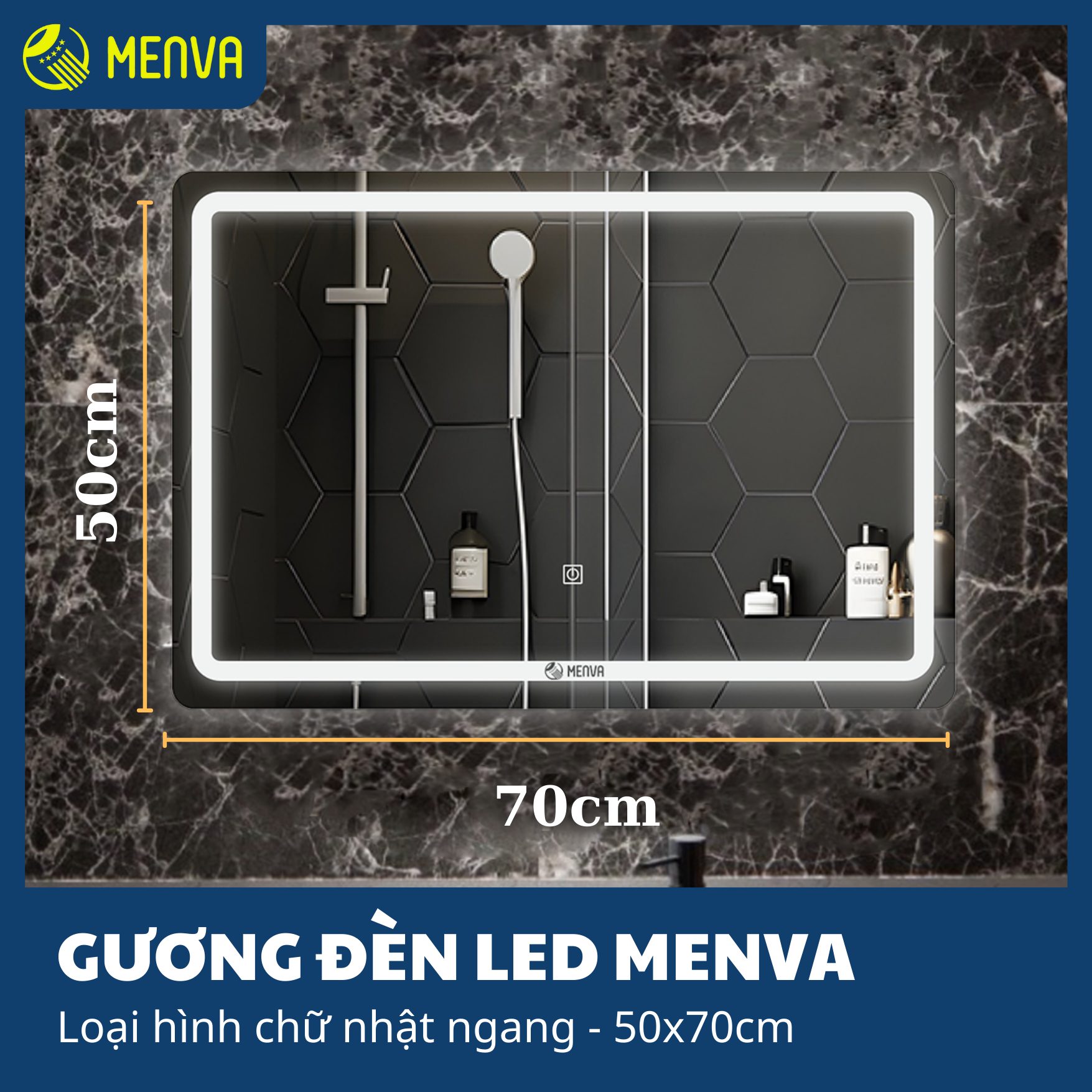 Gương đèn Led Menva 50*70cm